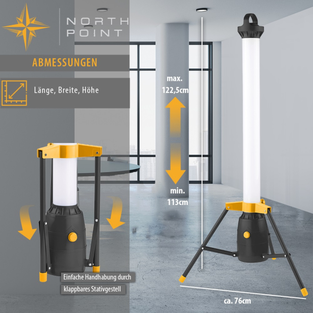 LED Turm 360° 50W Baustrahler 110cm Arbeitsstrahler