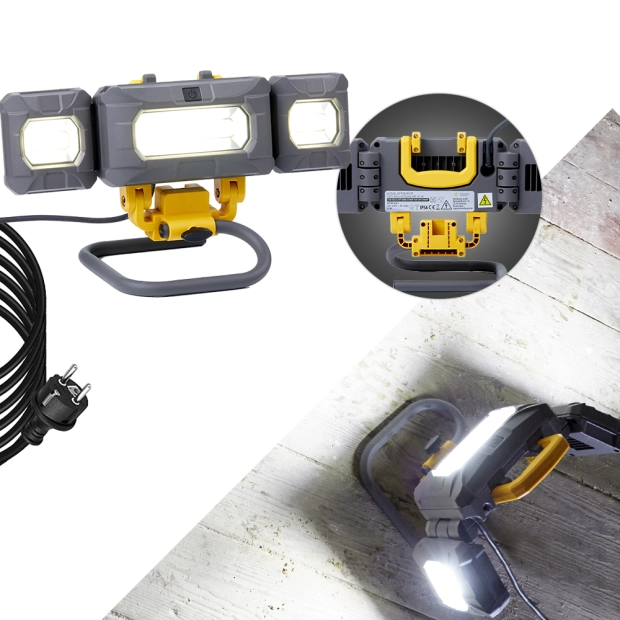 LED Arbeitsstrahler Baustrahler mit schwenkbaren Seitenstrahlern 4000 Lumen