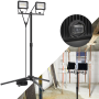 LED Blackline Doppelbaustrahler mit Stativ (2x30W, 2x2400 Lumen, 1,58m)