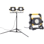 LED Baustrahler Arbeitsstrahler 100W / 200W 9000 / 18000 Lumen mit USB-Ausgang stufenlos dimmbar Steckdose