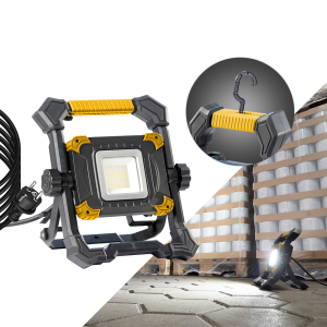 LED Baustrahler Arbeitsstrahler 50W 5000K tageslichtweiß stufenlos dimmbar 3m Kabel mit Steckdose