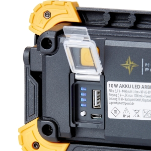 10W LED Akku Baustrahler dimmbar 1100 Lumen IP54 mit Powerbankfunktion